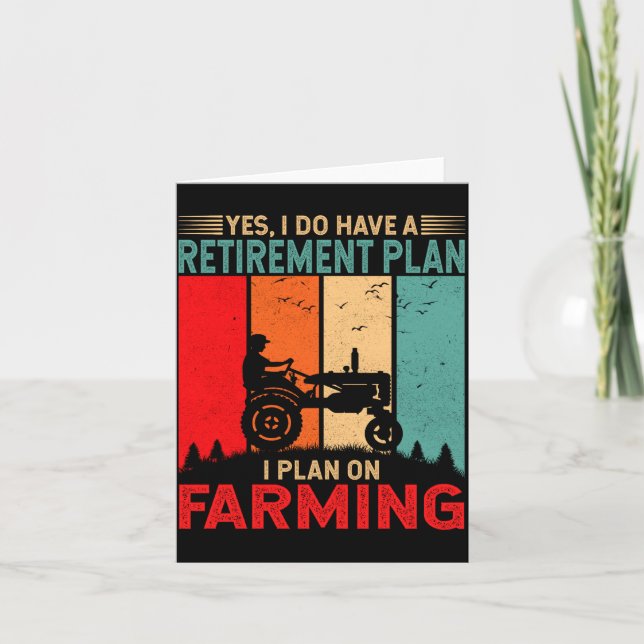 Tarjeta Retirement Plan I Plan On Farming Funny Farmer  (Anverso)