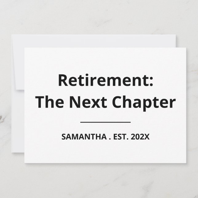 Tarjeta Retirement: The Next Chapter Funny Retirement Card (Anverso)