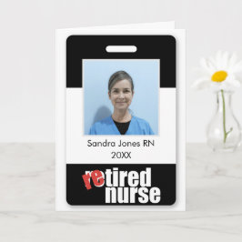 Tarjeta retiro de foto personalizada de enfermero jubilado