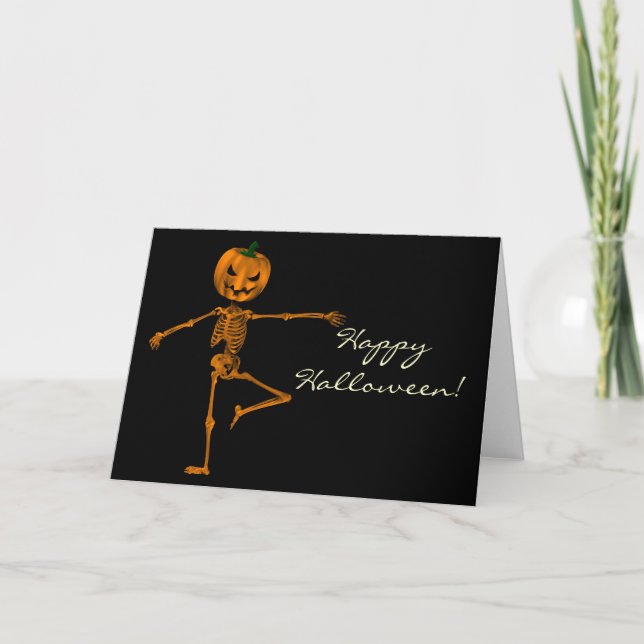 Tarjeta Retiro de la posición del ballet Halloween Skeleto (Anverso)