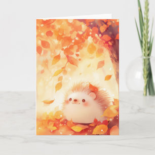 Tarjeta Retiro de Otoño del Erizo