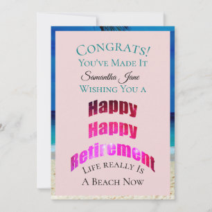 Tarjeta Retiro feliz feliz Congrats su nombre -