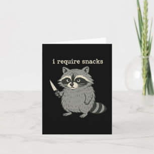 Tarjeta Reto aperitivos Graciosos Raccoon Halloween Art