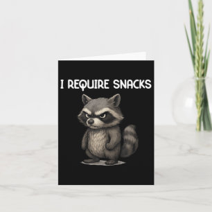 Tarjeta Reto aperitivos Graciosos Raccoon Meme Snack Lover