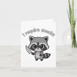 Tarjeta Reto aperitivos Raccoon Gracioso Halloween Retro A