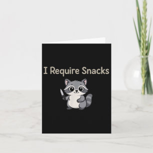 Tarjeta Reto Snacks Raccoon, Meme Cute Feral Racoon