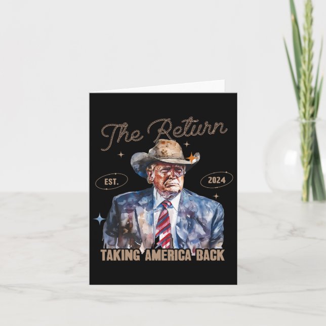 Tarjeta Retorno de chico de vaca occidental Trump 2024 qui (Anverso)