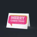 Tarjeta retra colorida de las Felices Navidad de<br><div class="desc">Tarjeta retra colorida de las Felices Navidad de la burbuja del discurso</div>