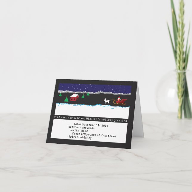 tarjeta retra de 8 bits del día de fiesta del (Anverso)