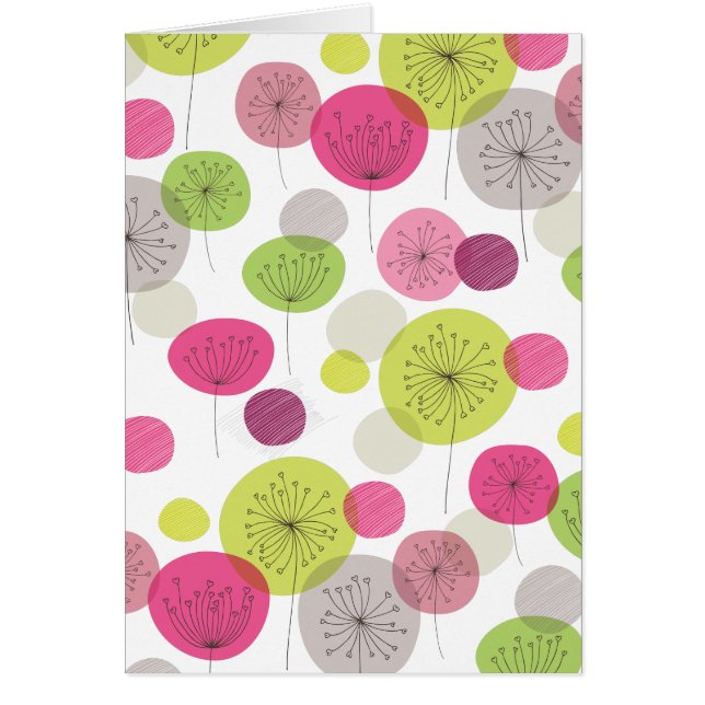 Tarjeta retra de la flor de la primavera (blanco (Frente)