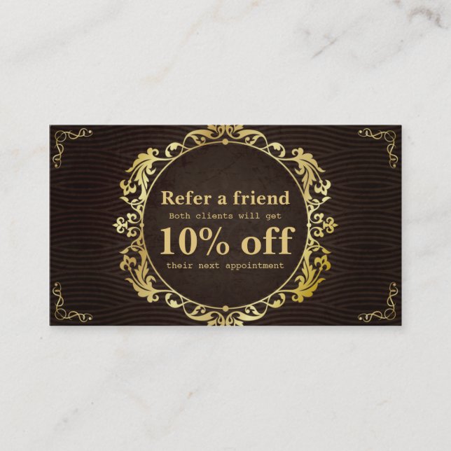 Tarjeta retra de lujo de la remisión del salón de (Anverso)