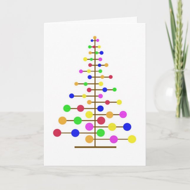 Tarjeta retra del árbol de navidad (Anverso)