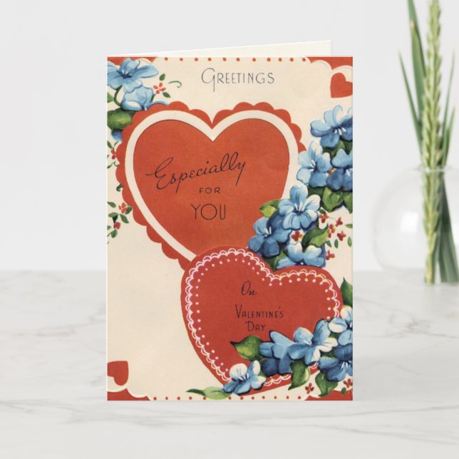 Tarjeta retra del el día de San Valentín (Anverso)
