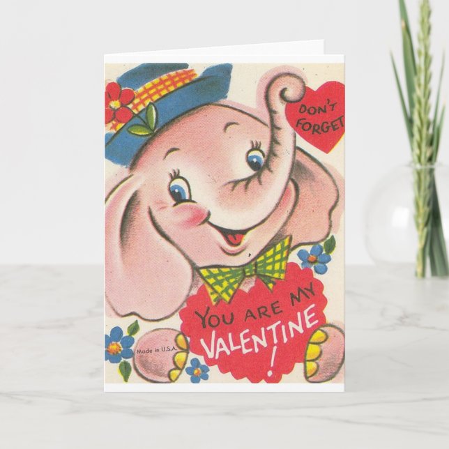 Tarjeta retra del el día de San Valentín del (Anverso)