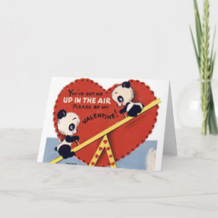 Tarjeta retra del el día de San Valentín del oso