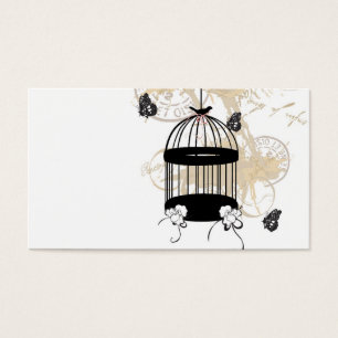 Tarjeta retra del perfil del birdcage