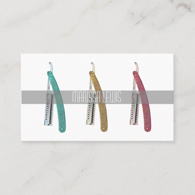 Tarjeta retra lisa del Hairstylist de la (Anverso)