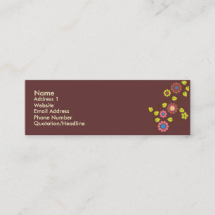 Tarjeta retra única del contacto de la flor