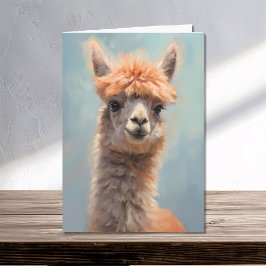 Tarjeta Retrato acuarela alpaca