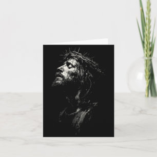 Tarjeta Retrato artístico de Jesucristo Diseño cristiano