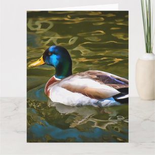 Tarjeta Retrato artístico del pato mallard