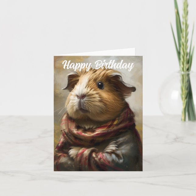 Tarjeta Retrato Clásico De Un Cumpleaños De Cerdo En Guine (Anverso)