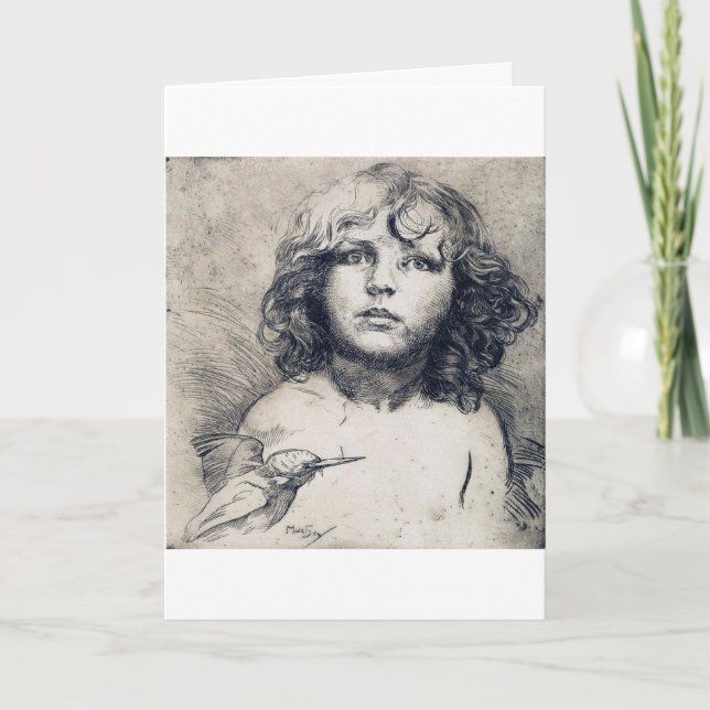 Tarjeta Retrato (Copper print), Alphonse Mucha (Anverso)