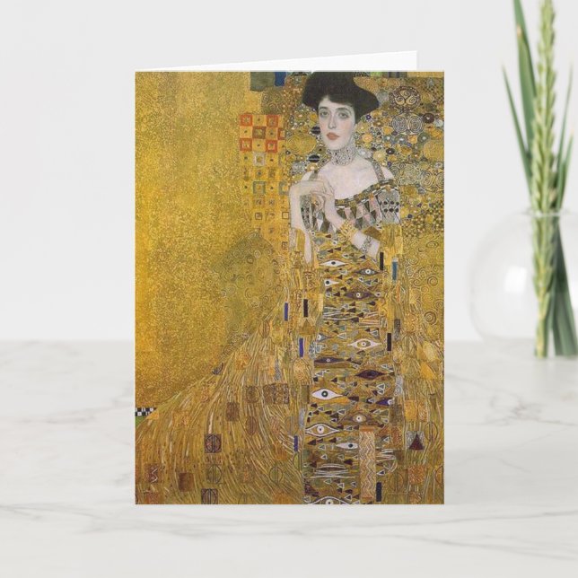 Tarjeta Retrato de Adele Bloch-Bauer por Gustav Klimt (Anverso)