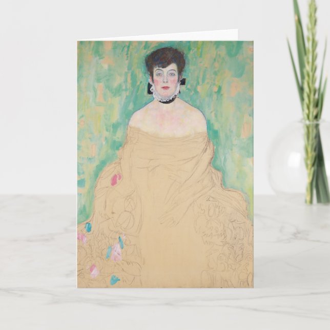 Tarjeta Retrato de Amalie Zuckerkandl por Gustav Klimt (Anverso)