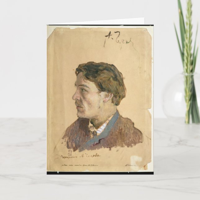 Tarjeta Retrato de Antón Chekhov (Anverso)