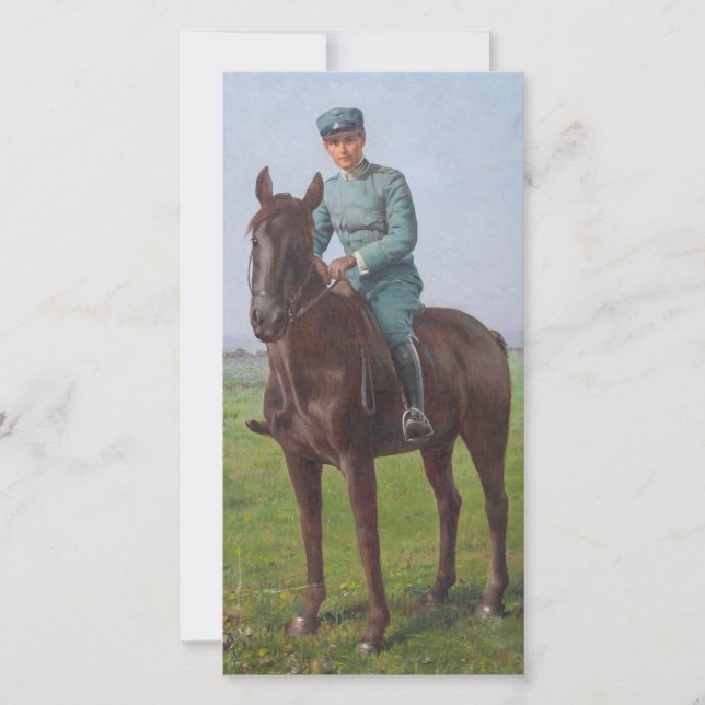 Tarjeta Retrato de Attilio Triboletti (Soldado de caballer (Anverso)