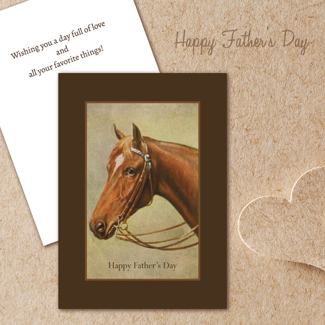 Tarjeta Retrato de caballo de castaño Día del Padre (Subido por el creador)