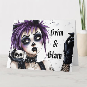 Tarjeta Retrato de Chica gótico - Grim & Glam
