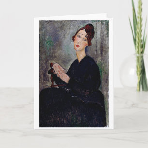 Tarjeta Retrato de Dedie, Modigliani