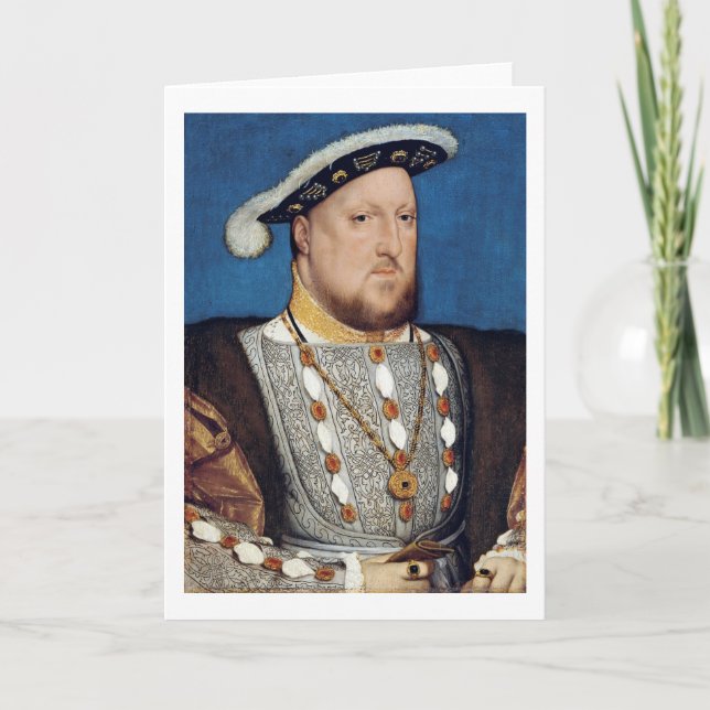 Tarjeta Retrato de Enrique VIII de Inglaterra, Holbein (Anverso)
