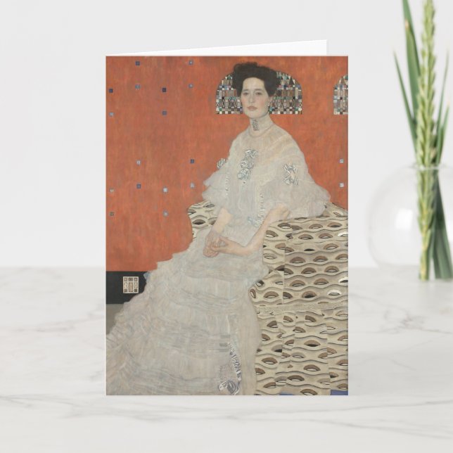 Tarjeta Retrato de Fritza Riedler por Gustav Klimt (Anverso)