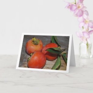 Tarjeta Retrato de Fruta de Caqui