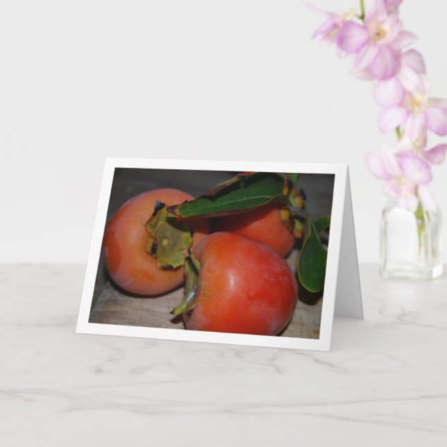 Tarjeta Retrato de Fruta de Caqui (Orquídea)