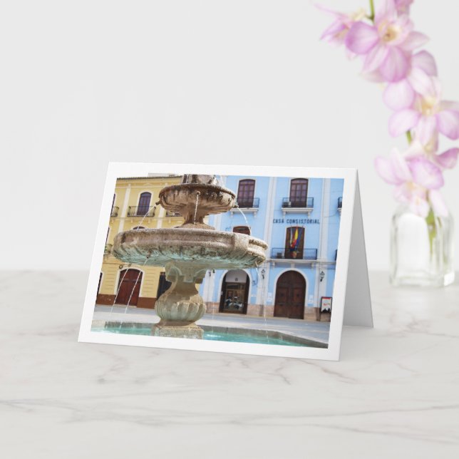 Tarjeta Retrato de Fuente Chelva Plaza, Valencia, España (Orquídea)