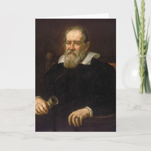 Tarjeta Retrato de Galileo Galilei de Justus Sustermans (Anverso)
