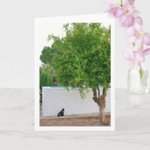 Tarjeta Retrato de gato en jardín