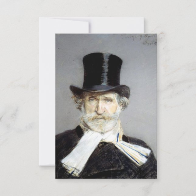 Tarjeta Retrato de Giuseppe Verdi, compositor de ópera ita (Anverso)