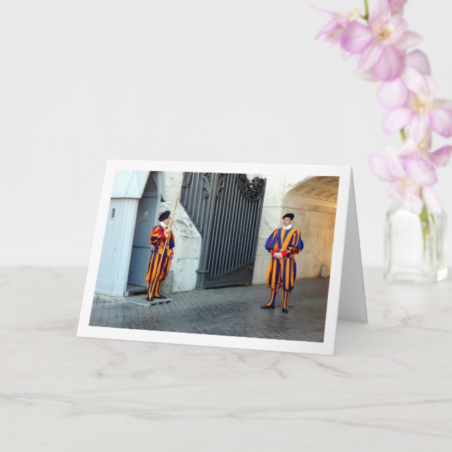 Tarjeta Retrato de Guardias Suizos Pontificios (Orquídea)