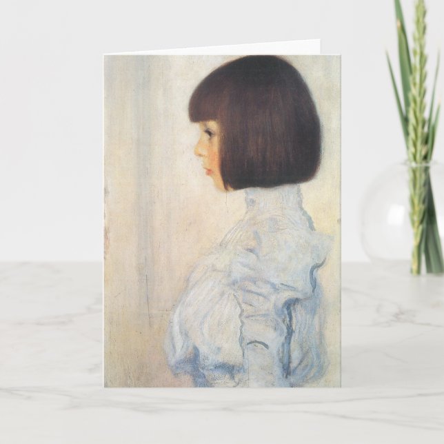 Tarjeta Retrato de Gustavo Klimt de Elena Klimt (Anverso)