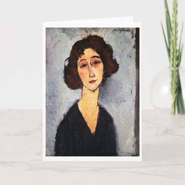 Tarjeta Retrato de Jeune Femme, Modigliani (Anverso)