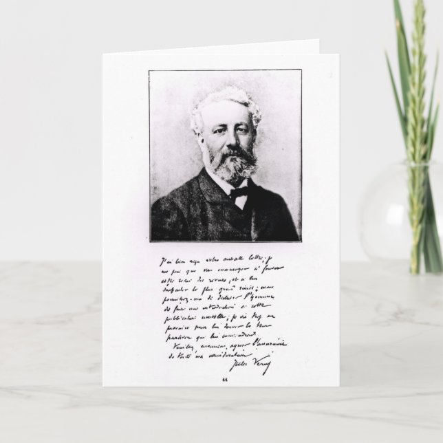 Tarjeta Retrato de Julio Verne (Anverso)