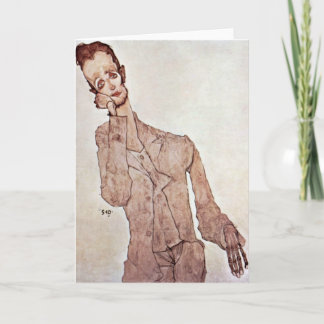 Tarjeta Retrato de Karl Zakovsek de Egon Schiele