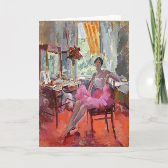 Tarjeta Retrato de la Ballerina Vera Trefilova | Korovin (Anverso)