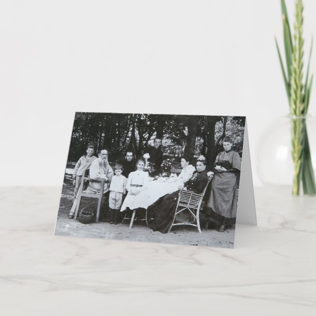 Tarjeta Retrato de la familia autor del Leo N. Tolstoy (Anverso)