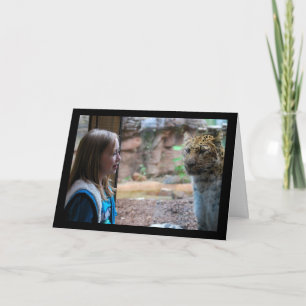 Tarjeta Retrato de Leopardo y Niño